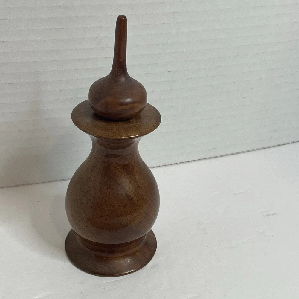 Mid-Century Oregon Myrtlewood Perfume Bottle w/ Glass Vial Insert NO PERFUME